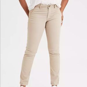 3 pair American eagle school pants khaki skinny womens